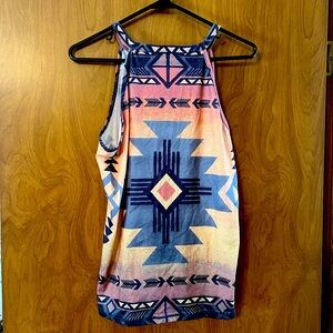 Western print womens tank